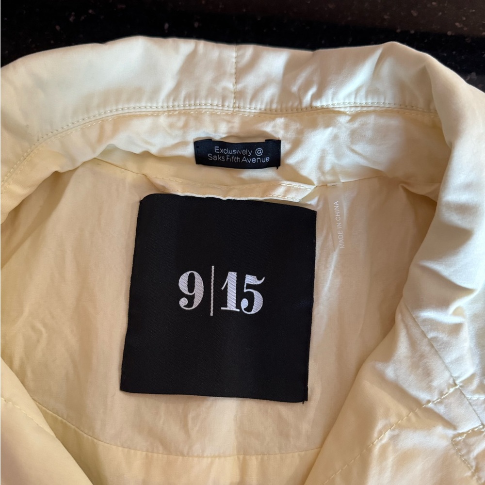 Saks Fifth Avenue 9/15 Pale Yellow Anorak Belted Jacket Size S